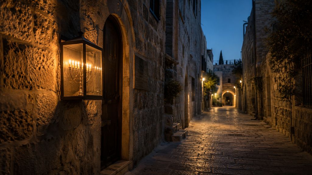 חנוכיות ברובע היהודי בירושלים